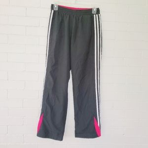 Adidas pink and black track pants size girls large